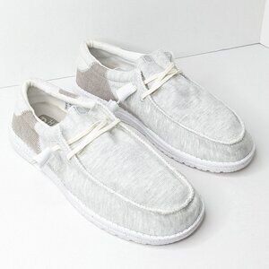 Hey Dude Wally Stitch Casual Shoes, Optic White, Men's 13 M